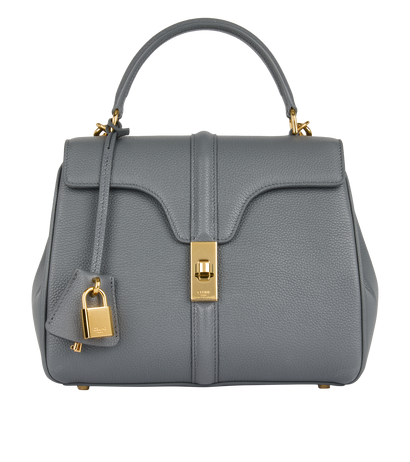Small 16 Bag, &pound;1,900, Handbags, Grey, Leather, Front view